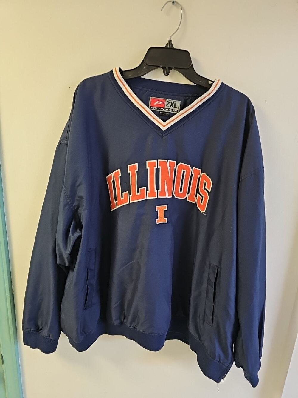 VTG Pro Player Men’s 2XL Illinois University Pullover Windbreaker Jacket Sporty